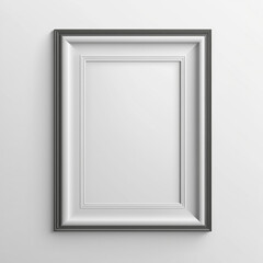 Realistic rectangular and square wooden blank picture photo frames stand on a clear wall from the front. wood frame with glossy glass. Template mockup. Generative AI