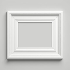 Realistic rectangular and square wooden blank picture photo frames stand on a clear wall from the front. wood frame with glossy glass. Template mockup. Generative AI