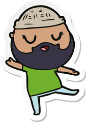 Obraz na płótnie Canvas sticker of a cute cartoon man with beard