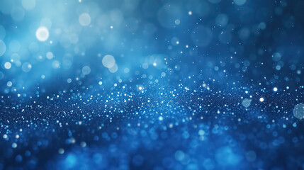 blue luxury glitter and bokeh particles, blue bokeh background, holiday festival background