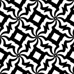Abstract seamless geometric pattern - hand drawn black and white vector illustration.