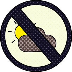 comic book style cartoon weather warning sign