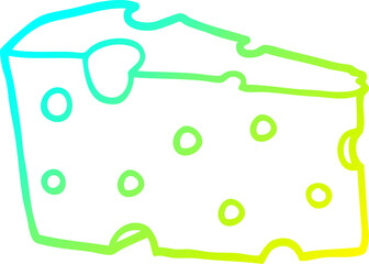 cold gradient line drawing cartoon cheese