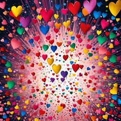 Colorful confetti Hearts