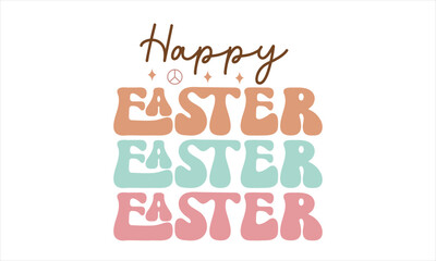 Retro Easter Svg Design, Easter Retro SVG Design, Easter Day SVG Design, Easter SVG Design, Easter Bunny, Easter Egg, Easter Vector, Sublimation