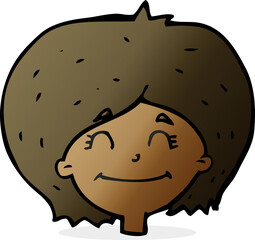 cartoon happy female face