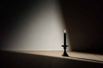 Single Candle Casting Long Shadow