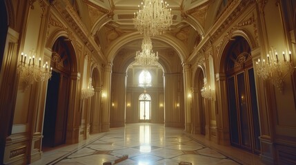 Obraz premium Victorian-style interior archway opening, showcasing intricate architectural details that exude sophistication and grandeur, evoking the charm of a bygone era.