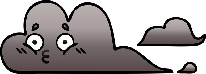 gradient shaded cartoon storm cloud