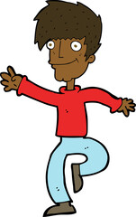 cartoon happy man dancing