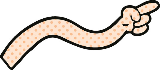 comic book style cartoon pointing arm