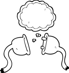 thought bubble cartoon electrical plugs