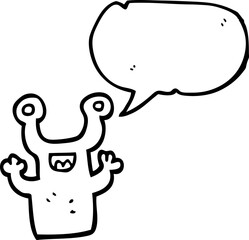 speech bubble cartoon little alien