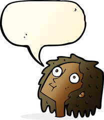 cartoon staring woman with speech bubble