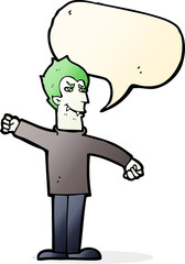 Fototapeta premium cartoon vampire man with speech bubble