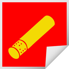 square peeling sticker cartoon cigarette stick