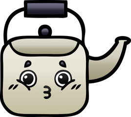 gradient shaded cartoon kettle