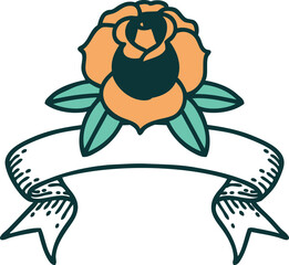 tattoo with banner of a flower