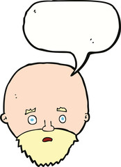 cartoon shocked man with beard with speech bubble