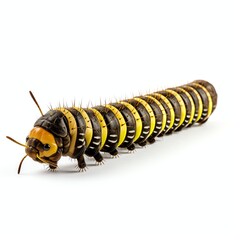 a caterpillar, studio light , isolated on white background