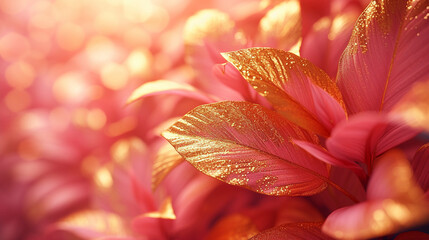 Fototapeta premium Radiant Pink Leaves in Soft Light 