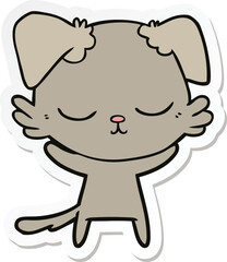 sticker of a cute cartoon dog