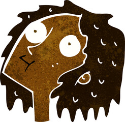 cartoon staring woman