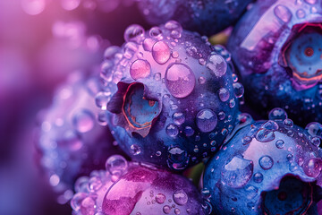 Juicy fresh blueberry background. Very detailed studio macro photography