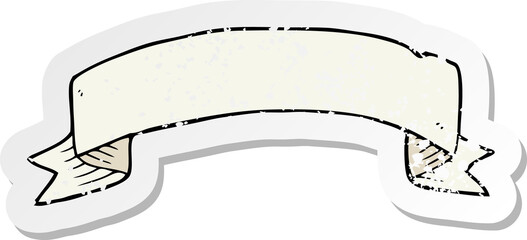 retro distressed sticker of a cartoon tattoo scroll banner