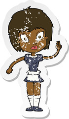 Obraz na płótnie Canvas retro distressed sticker of a cartoon maid
