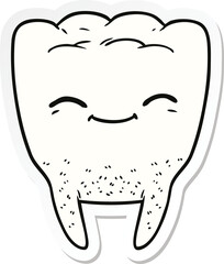 sticker of a cartoon tooth