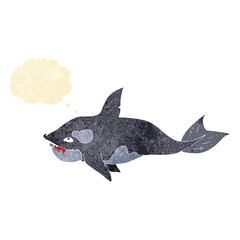 cartoon killer whale with thought bubble