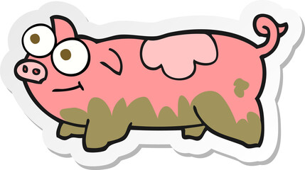 sticker of a cartoon pig