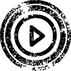 play button distressed icon