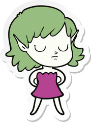 sticker of a cartoon elf girl