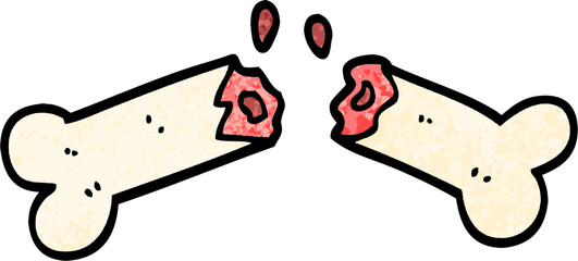 grunge textured illustration cartoon broken bone