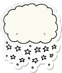 sticker of a cartoon rain cloud
