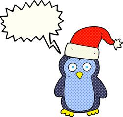 comic book speech bubble cartoon penguin