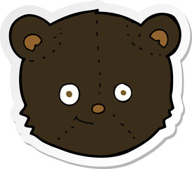 sticker of a cartoon black bear head