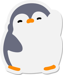 cute christmas penguin waving sticker