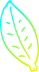 cold gradient line drawing cartoon leaf