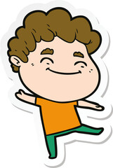 sticker of a cartoon friendly man