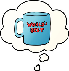 worlds best mug and thought bubble in smooth gradient style