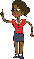 cartoon woman with great idea