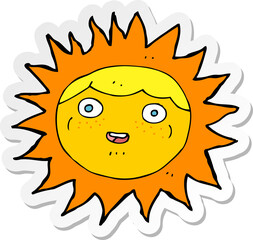 sticker of a sun cartoon character