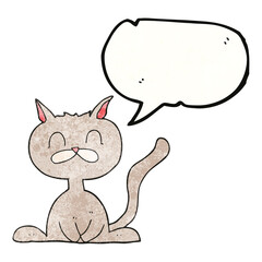 speech bubble textured cartoon cat