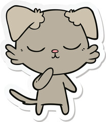 sticker of a cute cartoon dog