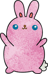 quirky hand drawn cartoon rabbit