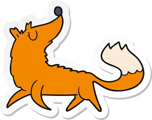 sticker of a cartoon fox