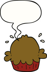 cute cartoon pie and speech bubble